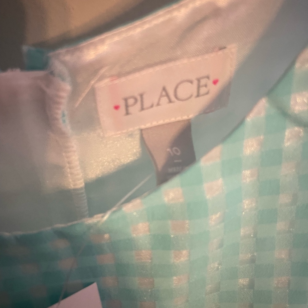 PLACE Aqua Checkered Dress